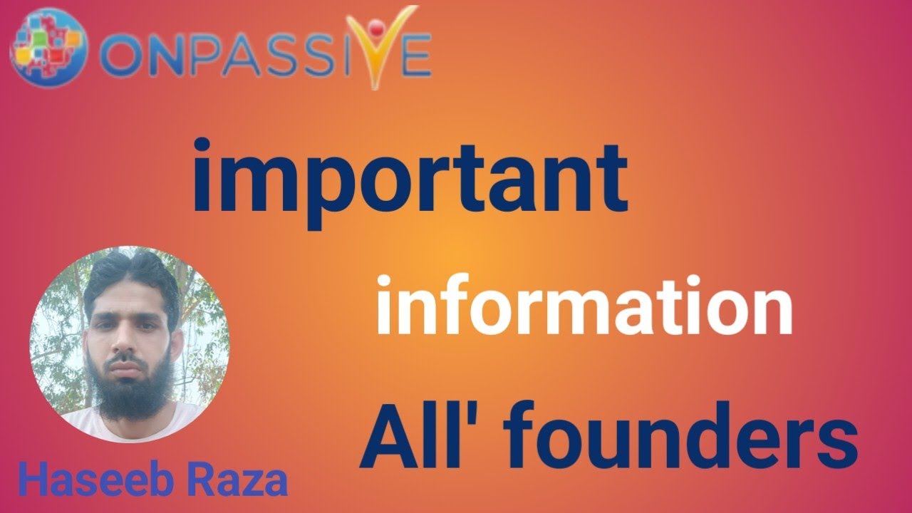 Sirm Raza #ONPASSIVE ||big information|new update today|Mr.Dhillon sir|Raza - YouTube