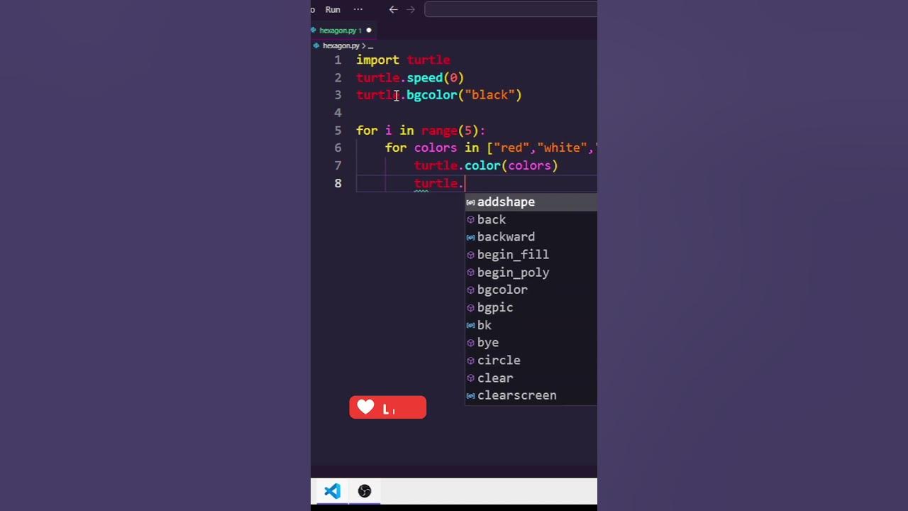Beautiful Circular Hexagon Shape With PYTHON Turtle #shorts - YouTube