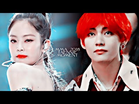 taennie moments » taehyung reaction to jennie ❥ mma 2018