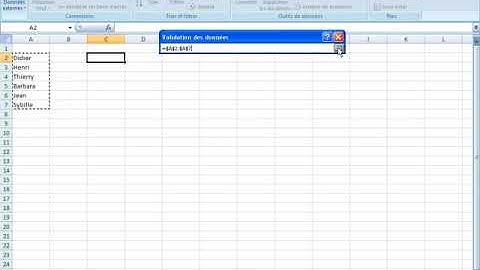 Créer une zone de liste déroulante avec message de saisie et alerte d