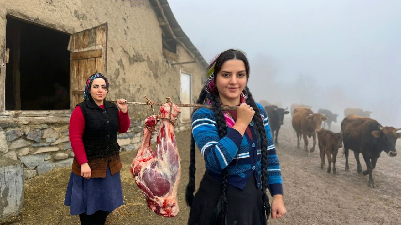 Daily rural life and cooking in the misty mountains of IRAN 