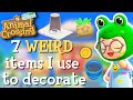 7 WEIRD items I use to decorate my island! Animal Crossing: New Horizons
