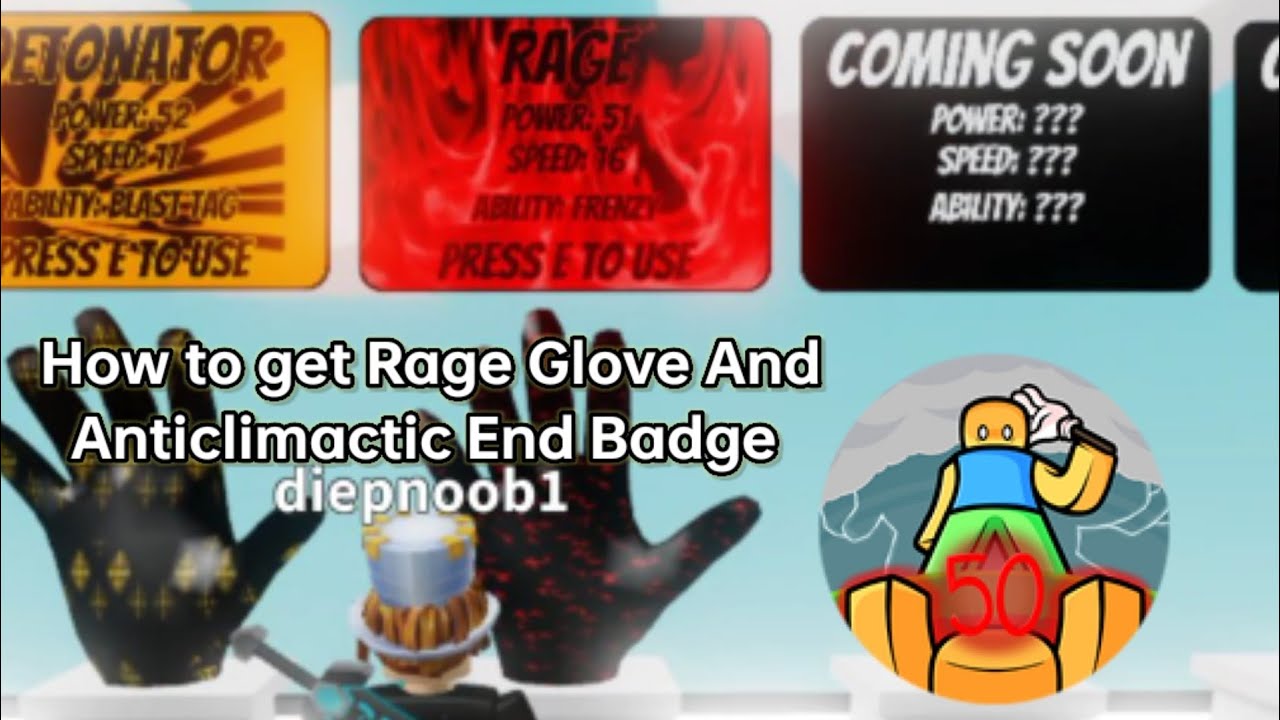 How to get Rage Glove and Anticlimactic End Badge [Slap Battles] - YouTube