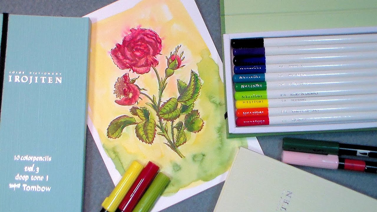 Coloring Demo with Tombow Irojiten Pencils and Dual BrushPens YouTube