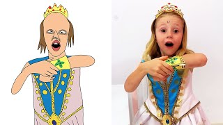 Nastya and Dad turned into princesses Drawing Meme (Funny Drawing)