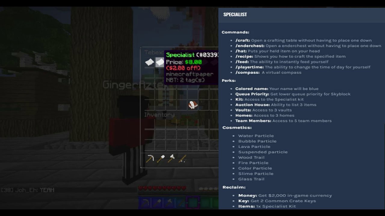 Showing off the ranks on Skyblock for invadedlands - YouTube