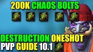 DESTRUCTION WARLOCK ULTIMATE ONESHOT PVP GUIDE 10.1 - TALENTS , ROTATION , GEAR , DRAGONFLIGHT S2