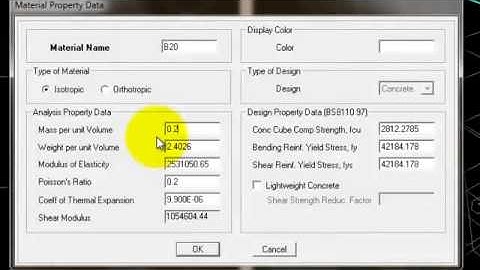 Etabs - Khai báo vật liệu