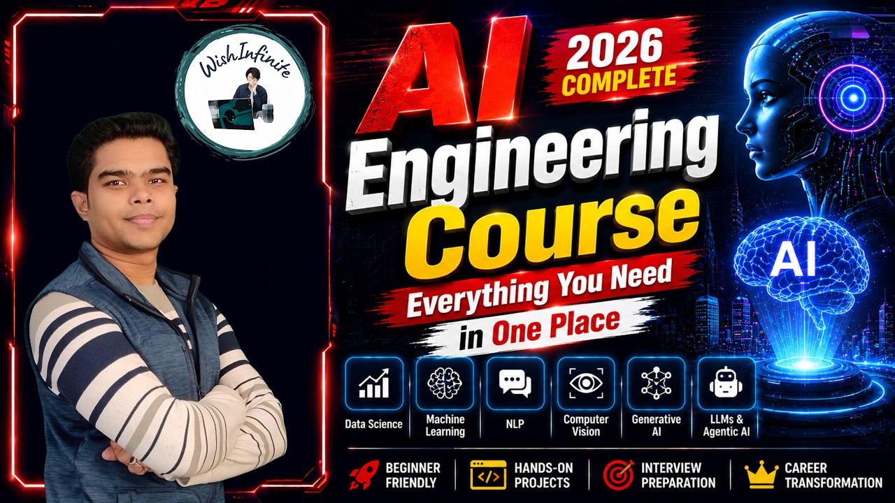 🔴 Complete AI Engineering Course | Zero to Expert in DS , ML, NLP, CV ...