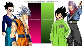 Goku & Gohan VS Vegeta & Future Trunks Power Levels - DB/ DBZ/ DBGT/ DBS