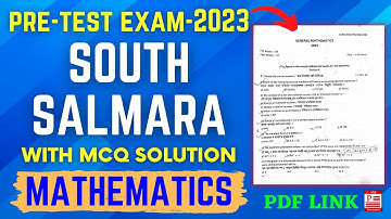 South Salmara District Pre Test Exam 2023 Maths Question Paper || HSLC 2023 || Let
