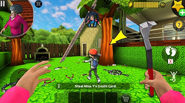 Scary Teacher 3D - with nick and tani troll Miss T fell face down  part 5249 #scaryteacher3d