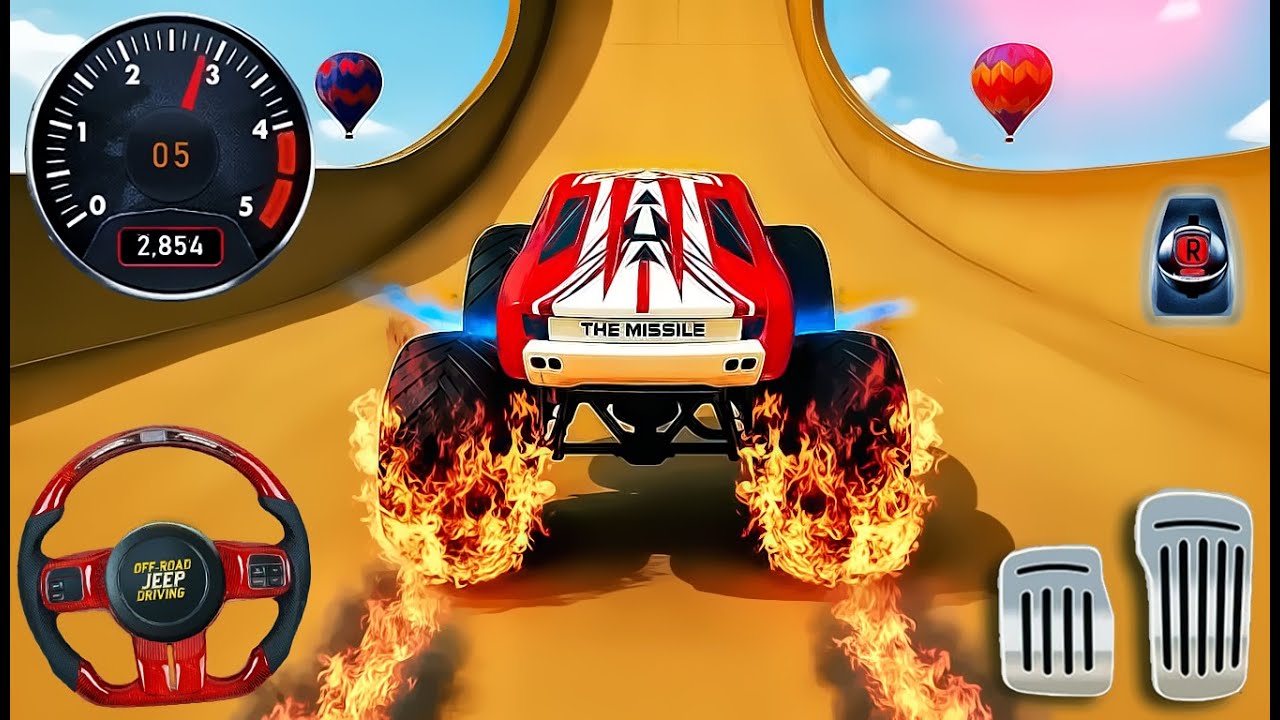 Extreme Mega Ramp Monster Truck Stunts! (Mobile Gameplay)