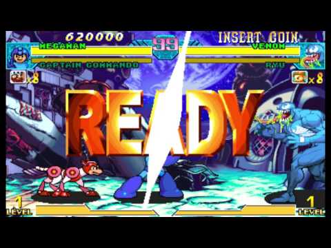 Marvel vs Capcom 1 ( Arcade ) - Captain Commando / Megaman Playthrough ( July 9, 2017 )