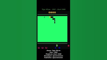 Tape Worm - 1982 - Atari 2600 ( Atari VCS ) ( Shorts ) #games #atari #atari2600 #atarivcs #retrogame