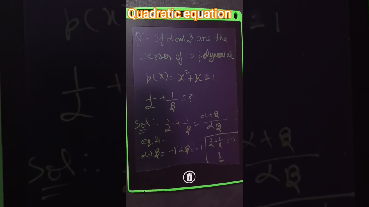 #10th maths quadratic equation