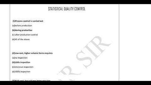 Part 3 - Industrial Engineering and Quality control