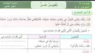 المستوى الرابع : تعبير كتابي : تعبير حر ( مقدمة - عرض - خاتمة)