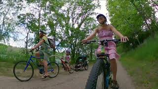 Bike Train! Family Bike Ride Along the Chippewa River in Eau Claire, Wisconsin Bike Train! Family Bike Ride Along the Chippewa River in Eau Claire, Wisconsin
