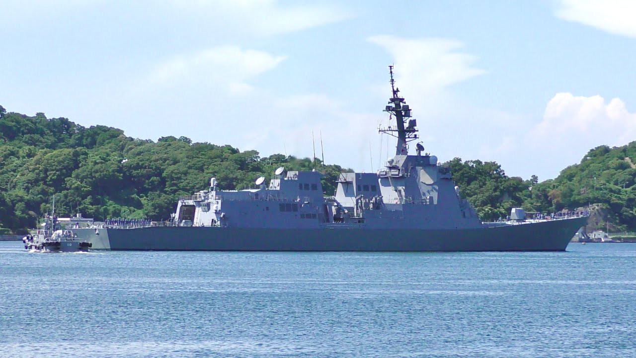 【日本のイージス艦】護衛艦まや（まや型護衛艦 DDG-179） 横須賀 吉倉桟橋 出港の様子 海上自衛隊第1護衛隊群第1護衛隊所属 - YouTube