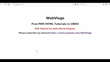 PHP Tutorial #1 Hello World Program