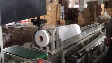Automatic band saw Jumbo roll bobbin toilet paper cutting machine