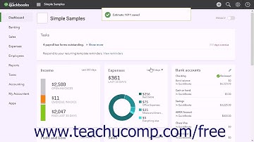 QuickBooks Online Plus 2017 Tutorial Changing the Estimate Status Intuit Training