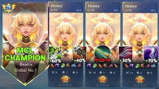 3X MVP!! 200% BEATRIX BEST FULL DAMAGE (MCL CHAMPION) must watch MLBB