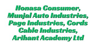 Stock market Announcement/Raky Invest/ Honasa Consumer, Munjal Auto Industries, Page Industries 