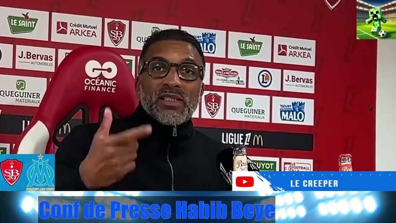 BREST (2) - (0) OM : Conf de presse d' HABIB BEYE "Redonner de la CONFIANCE"