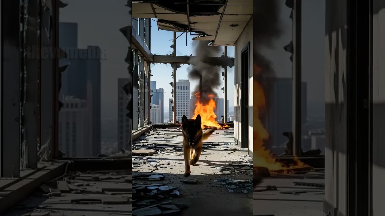 German Shepherd Saves Cat From Burning Skyscraper! 
