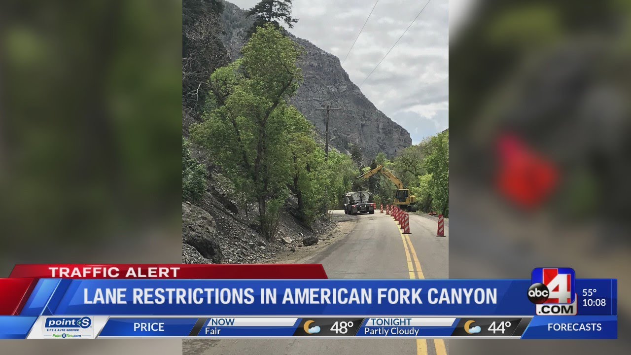 Lane restrictions in American Fork Canyon for construction project