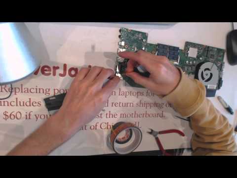 How to repair no power issue on asus g46v g46vw laptop port jack repair fix socket input port