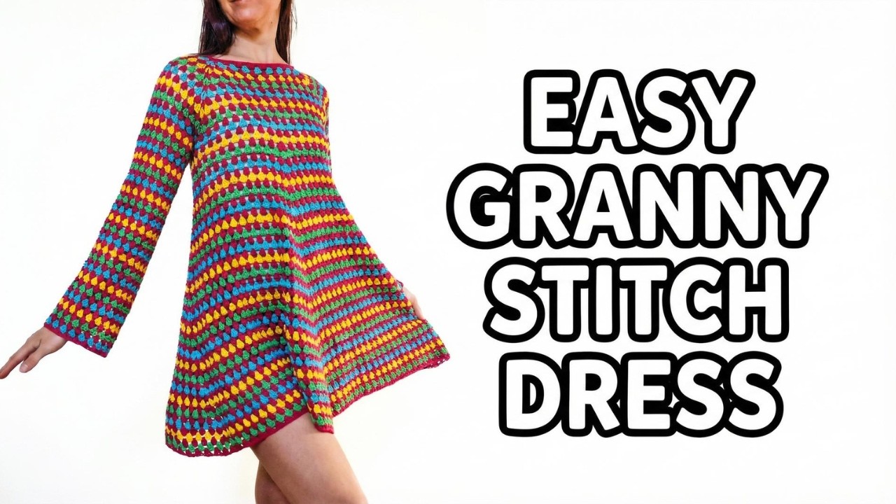 Easy Crochet Granny Dress Tutorial | Step by Step Easy Crochet Granny Dress Tutorial | Step by Step