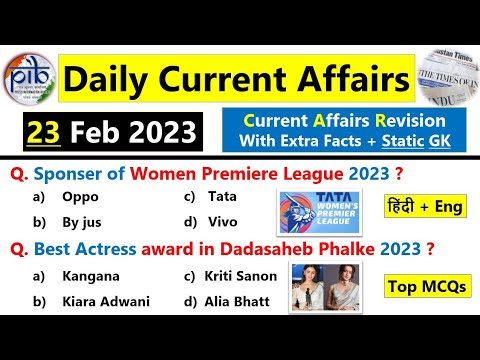 23 February 2023 current affairs | Daily current affairs in hindi & Eng ...