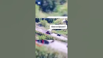 Fleeing Russians crash tank into a tree after abandoning their comrades during failed escape attempt