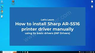 How to install Sharp AR-5516 printer driver manually using its basic driver