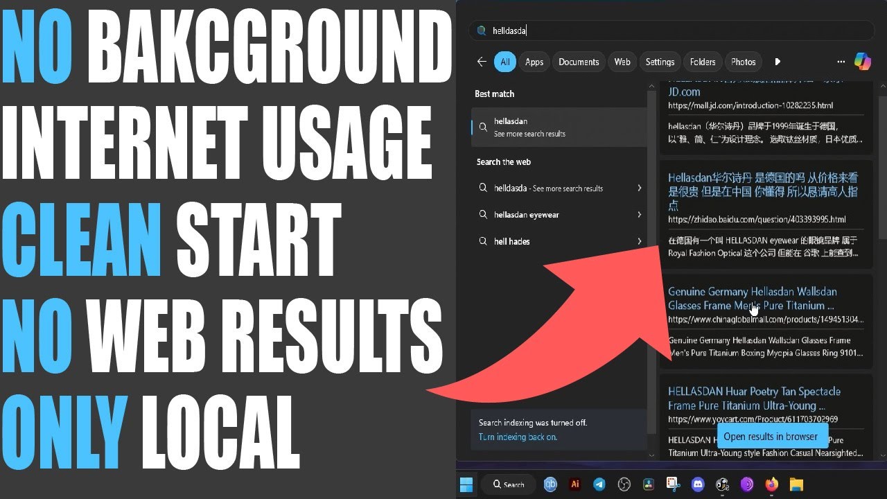 Disable Windows Start Menu Search Web Bing Results in 2026 - YouTube