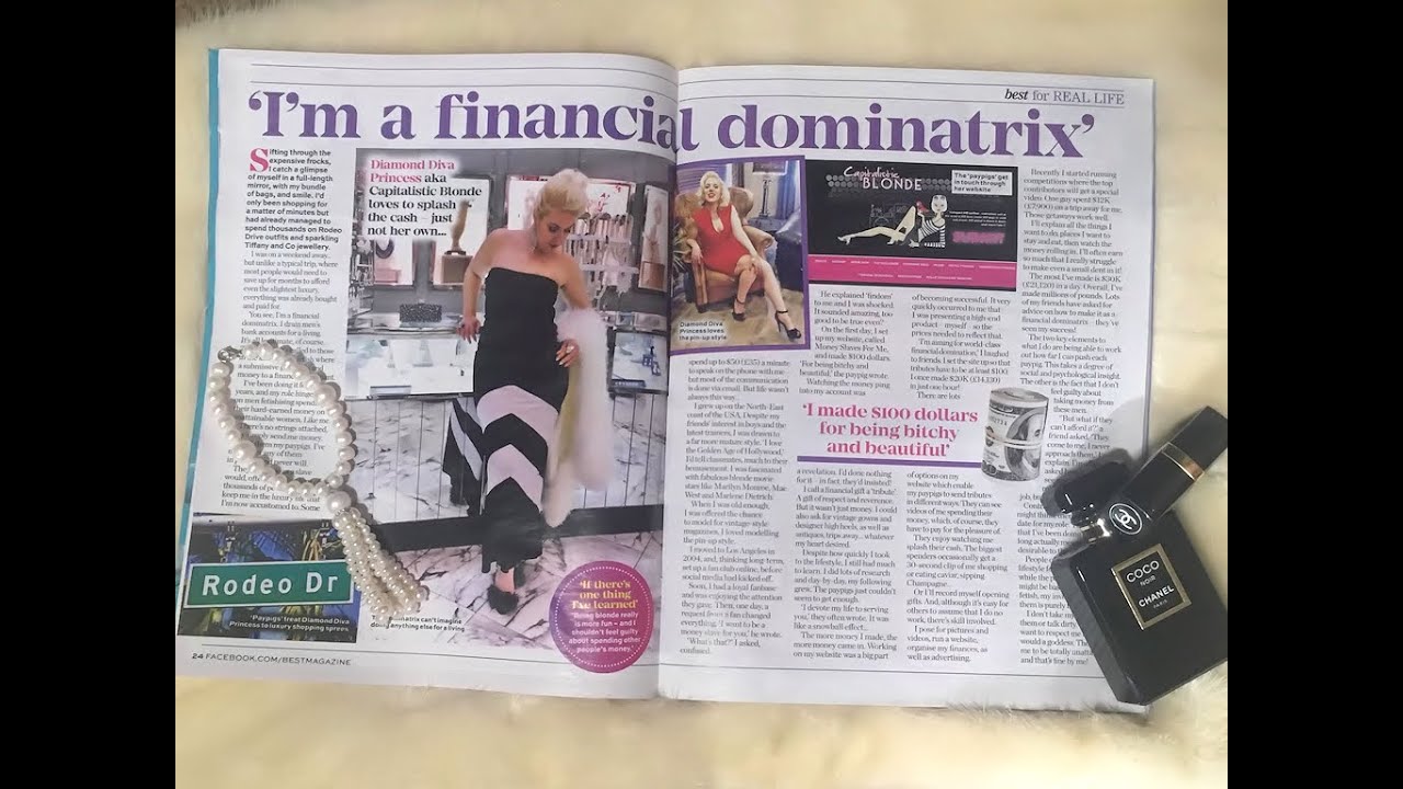 Findom Icon Diamond Diva Princess on the cover of BEST Magazine 