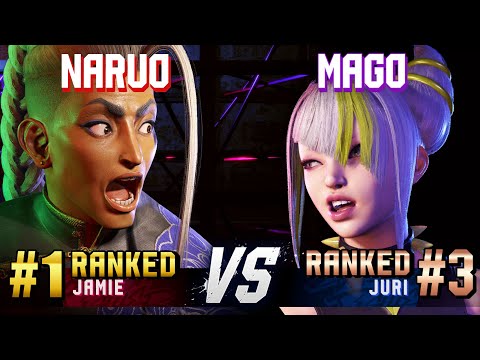 SF6 ▰ NARUO (#1 Ranked Jamie) vs MAGO (#3 Ranked Juri) ▰ High Level Gameplay