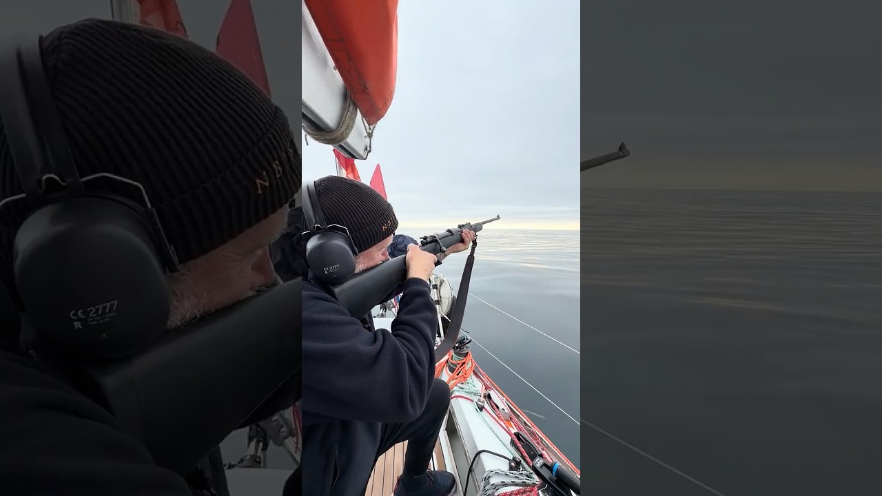 ⁣Testing the rifle and flaregun before entering Svalbard