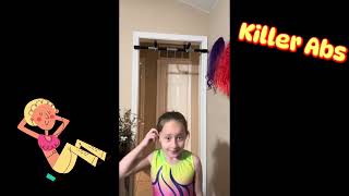 Kids Gymnastics Conditioning 7-Year-Old Shows Her Ab Workout On Pull-Up Bar
