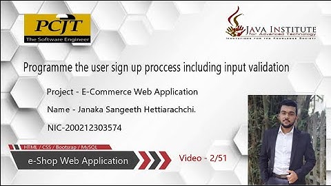 Web Project Task 02 | 1st Year | Semester 01 | Java Institute |Janaka Sangeeth