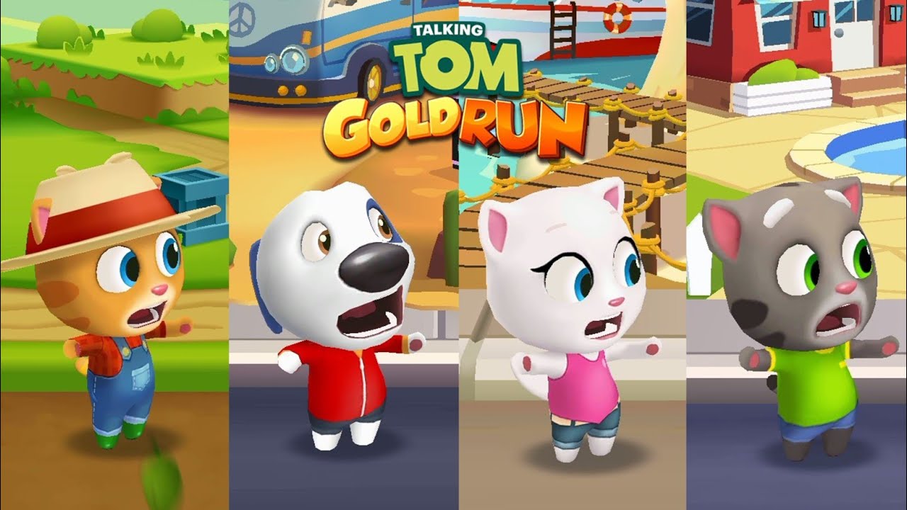 Talking Tom Gold Run - Talking Tom vs Talking Angela vs Talking Hank vs Talking Ginger Gameplay