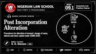 Full Week 9.1: Post-Incorporation Alterations | Corporate Law Practice | Nigerian Law School Bar Part II Guide