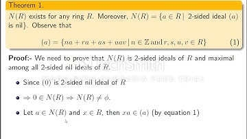 Nil Radical of a Ring