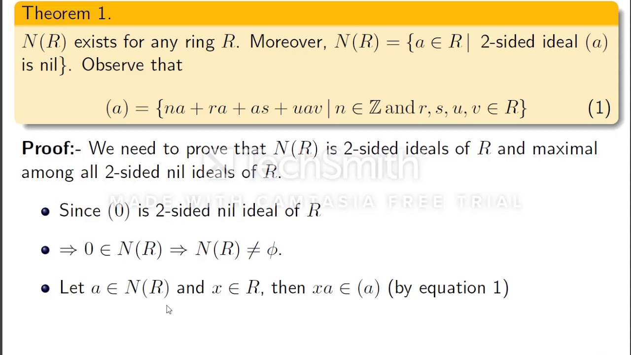 Nil Radical of a Ring
