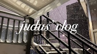 Judus vlog #4 | 함박눈이 오던 날 | 순정이의 밤마실 | 경의선 숲길 산책 | the snowy day 🌨