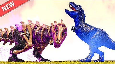 SKELETONIZED REX vs. CELESTIAL and PRIMAL DINOS | ARK Dino Battle 🦎