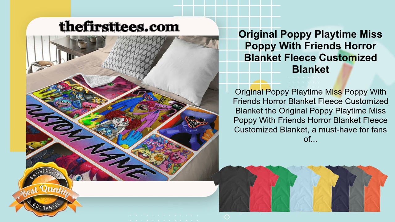 Original Poppy Playtime Miss Poppy With Friends Horror Blanket Fleece Customized Blanket